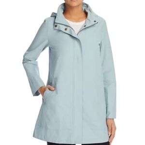 Eileen Fisher Sky Blue A-Line Organic Cotton & Nylon Jacket